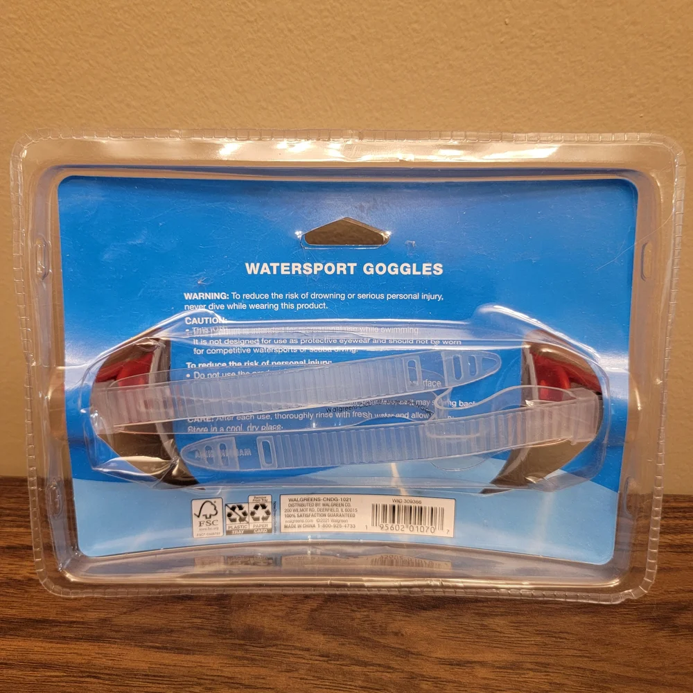 Watersport Swim Goggles Vibrant‎ Red New Adult Sun & Fun